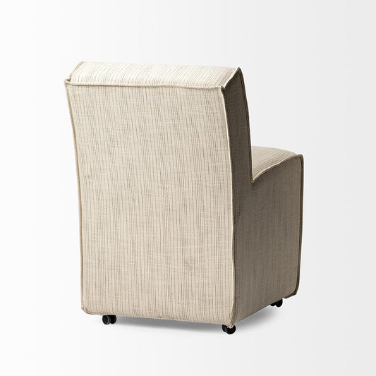 Mercana - Damon Fully Upholstered Cream-Toned Fabric Dining Chair on Casters (Set of 2) - 68324 view 2