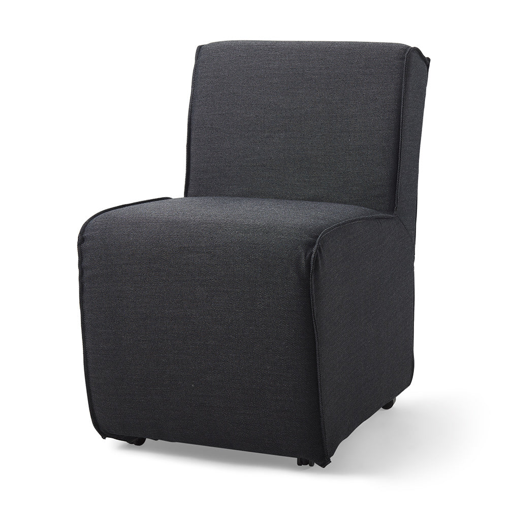 Mercana - Damon Fully Upholstered Grey Fabric Dining Chair on Casters (Set of 2) - 68325_CLOSEOUT view 1
