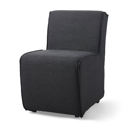 Mercana - Damon Fully Upholstered Grey Fabric Dining Chair on Casters (Set of 2) - 68325_CLOSEOUT view 1
