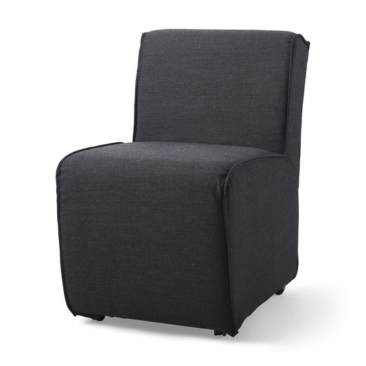 Mercana - Damon Fully Upholstered Grey Fabric Dining Chair on Casters (Set of 2) - 68325_CLOSEOUT view 1