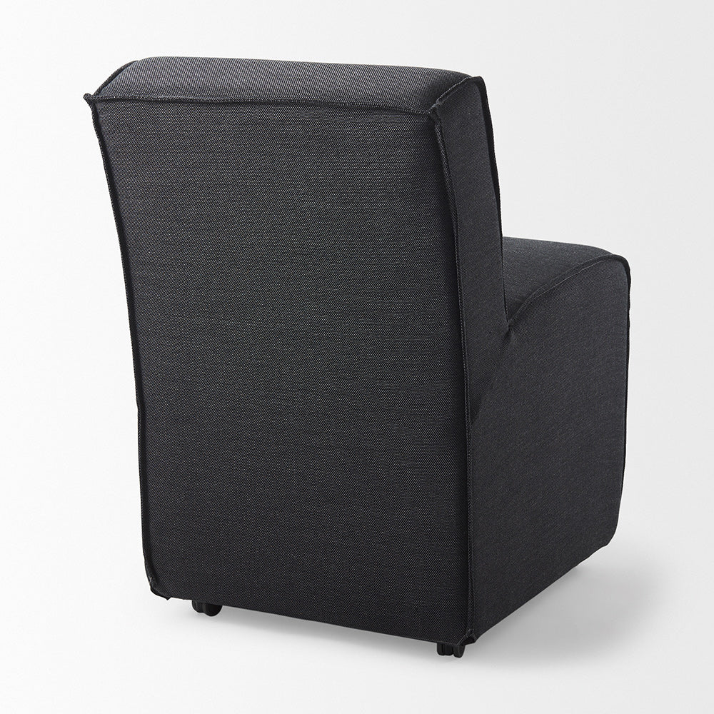 Mercana - Damon Fully Upholstered Grey Fabric Dining Chair on Casters (Set of 2) - 68325_CLOSEOUT view 2