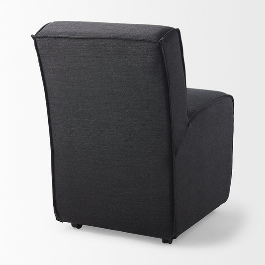 Mercana - Damon Fully Upholstered Grey Fabric Dining Chair on Casters (Set of 2) - 68325_CLOSEOUT view 2