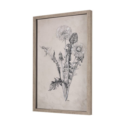 Mercana - Dandelion Drawing II by Mercana Studio Hand Embellished Textured Framed Art Print Matted under Glass - 14702 view 2