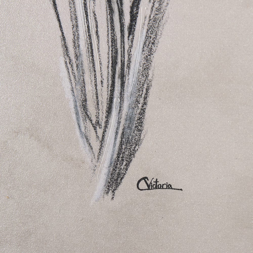 Mercana - Dandelion Drawing II by Mercana Studio Hand Embellished Textured Framed Art Print Matted under Glass - 14702 view 6