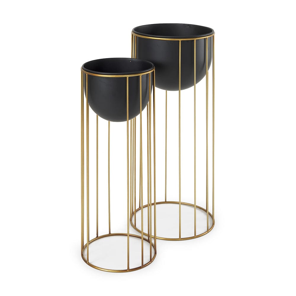 Mercana - Danica Matte Black Metal Plant Stands (Set of 2) - 70099 ...
