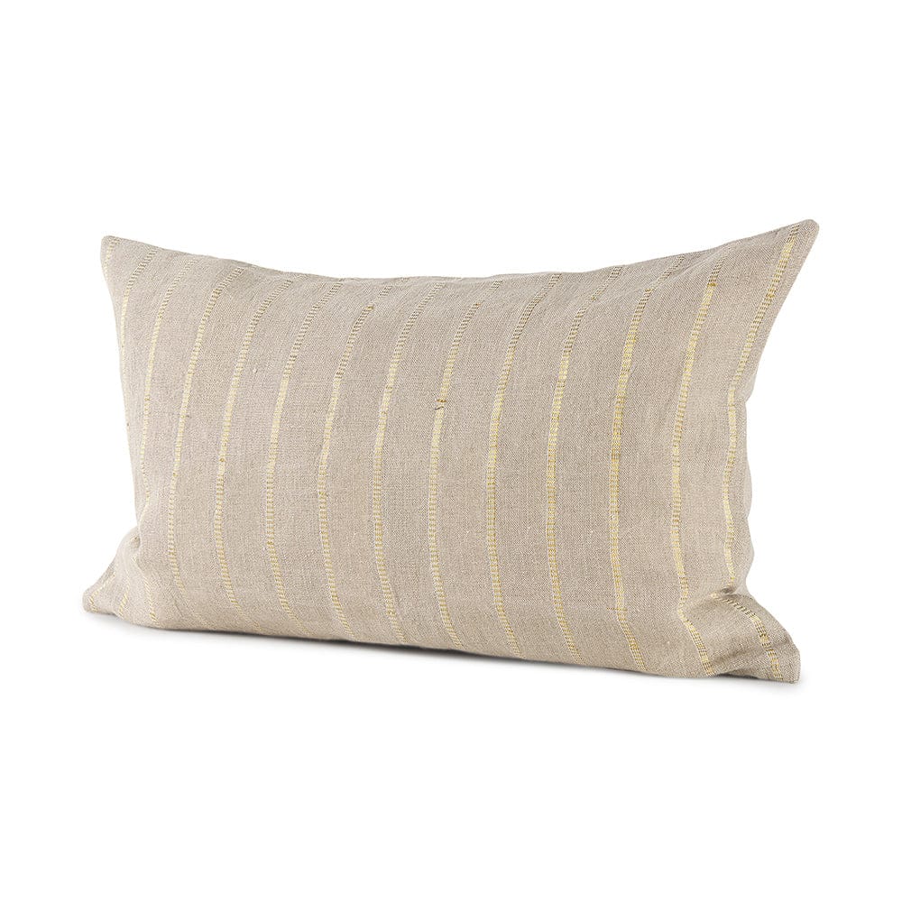 Mercana - Danika 13.0L x 21.0W x 0.2H Beige and Gold Fabric Decorative Pillow Cover - 69424 view 1