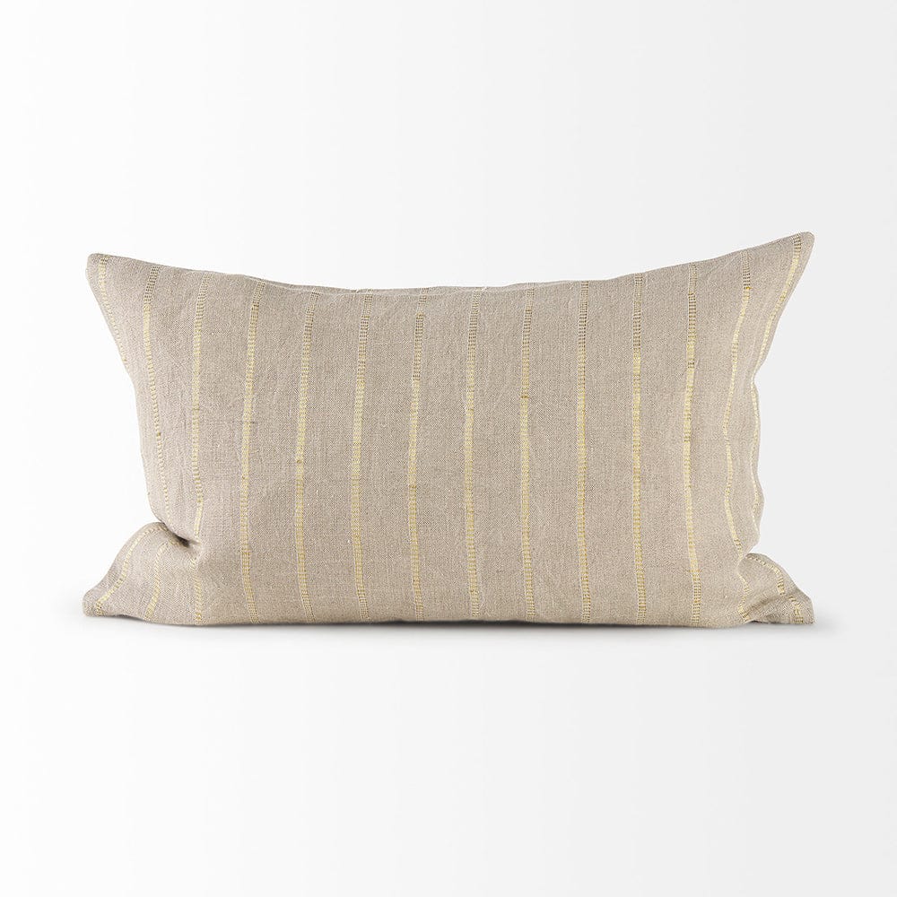 Mercana - Danika 13.0L x 21.0W x 0.2H Beige and Gold Fabric Decorative Pillow Cover - 69424 view 2