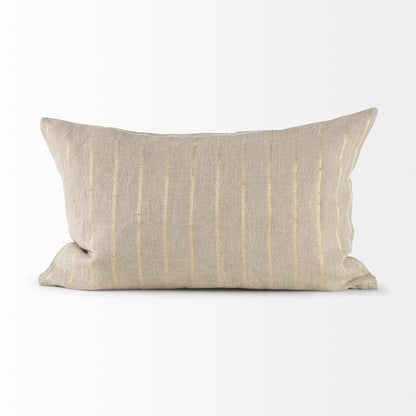 Mercana - Danika 13.0L x 21.0W x 0.2H Beige and Gold Fabric Decorative Pillow Cover - 69424 view 2