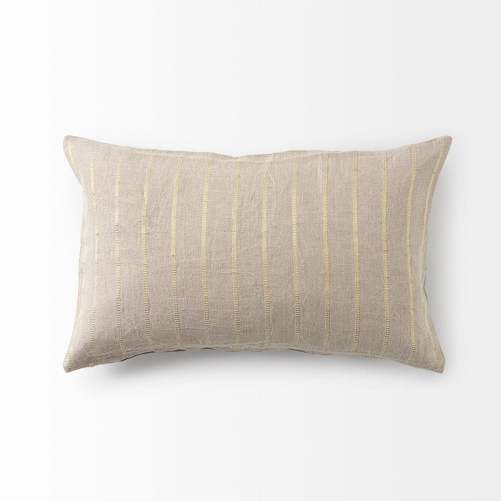 Mercana - Danika 13.0L x 21.0W x 0.2H Beige and Gold Fabric Decorative Pillow Cover - 69424 view 5