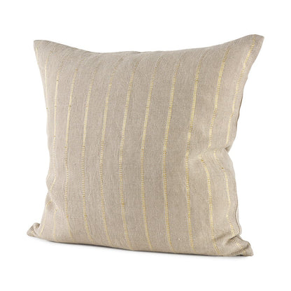 Mercana - Danika 18 x 18 Beige and Gold Fabric Decorative Pillow Cover - 69425 view 1