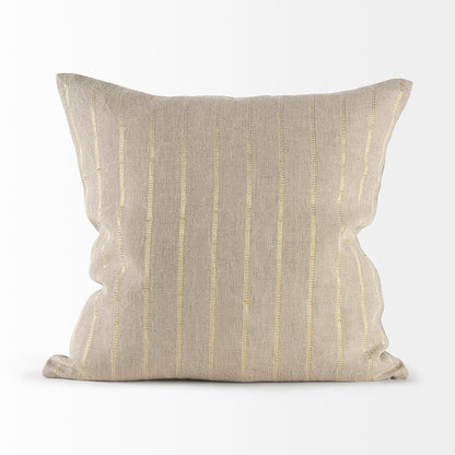 Mercana - Danika 18 x 18 Beige and Gold Fabric Decorative Pillow Cover - 69425 view 2