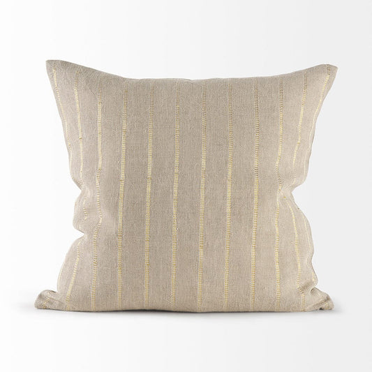 Mercana - Danika 18 x 18 Beige and Gold Fabric Decorative Pillow Cover - 69425 view 2