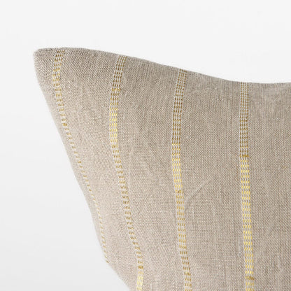 Mercana - Danika 18 x 18 Beige and Gold Fabric Decorative Pillow Cover - 69425 view 6