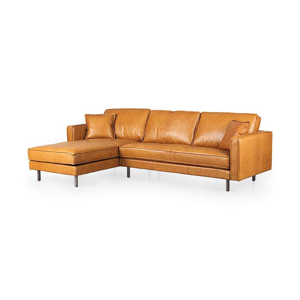 Mercana - D'Arcy 111"L x 70"D x 33"H Tan Leather Left Chaise Sectional - 69647-AB_CLOSEOUT view 1
