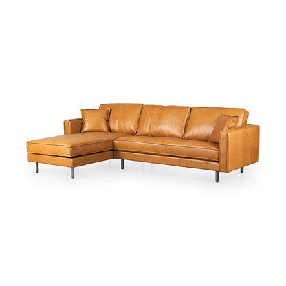 Mercana - D'Arcy 111"L x 70"D x 33"H Tan Leather Left Chaise Sectional - 69647-AB_CLOSEOUT view 1
