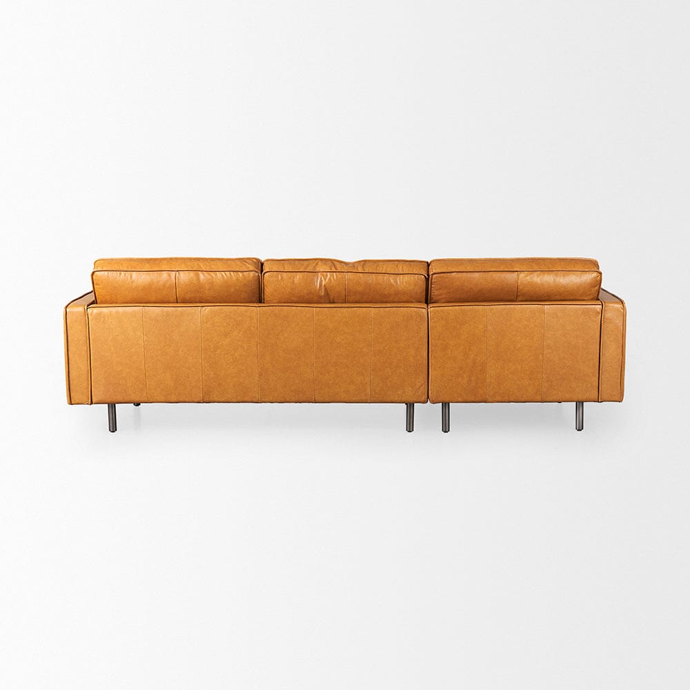 Mercana - D'Arcy 111"L x 70"D x 33"H Tan Leather Left Chaise Sectional - 69647-AB_CLOSEOUT view 4