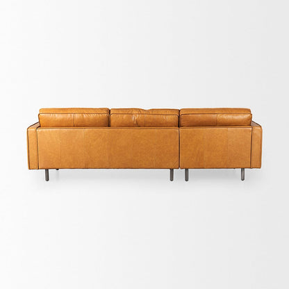 Mercana - D'Arcy 111"L x 70"D x 33"H Tan Leather Left Chaise Sectional - 69647-AB_CLOSEOUT view 4