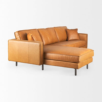 Mercana - D'Arcy 111"L x 70"D x 33"H Tan Leather Left Chaise Sectional - 69647-AB_CLOSEOUT view 12