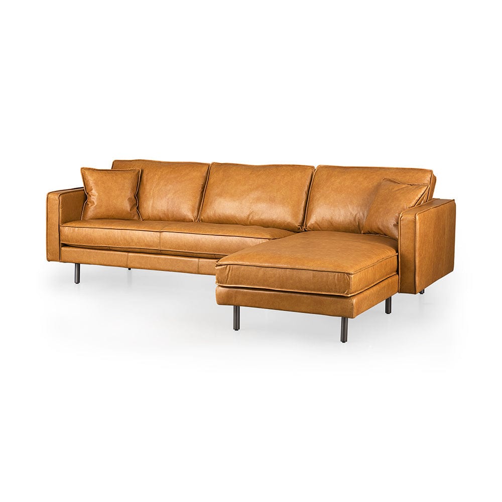 Mercana - D'Arcy 111"L x 70"D x 33"H Tan Leather Right Chaise Sectional - 69646-AB view 1
