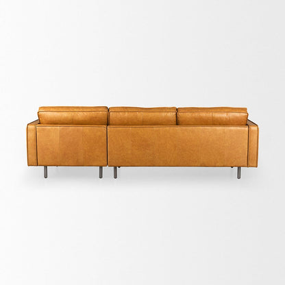 Mercana - D'Arcy 111"L x 70"D x 33"H Tan Leather Right Chaise Sectional - 69646-AB view 4