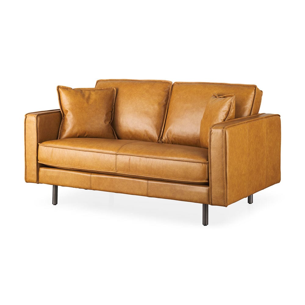 Mercana - D'Arcy 65.0L x 37.0W x 34.0H Tan Leather Love Seat - 69643 view 1