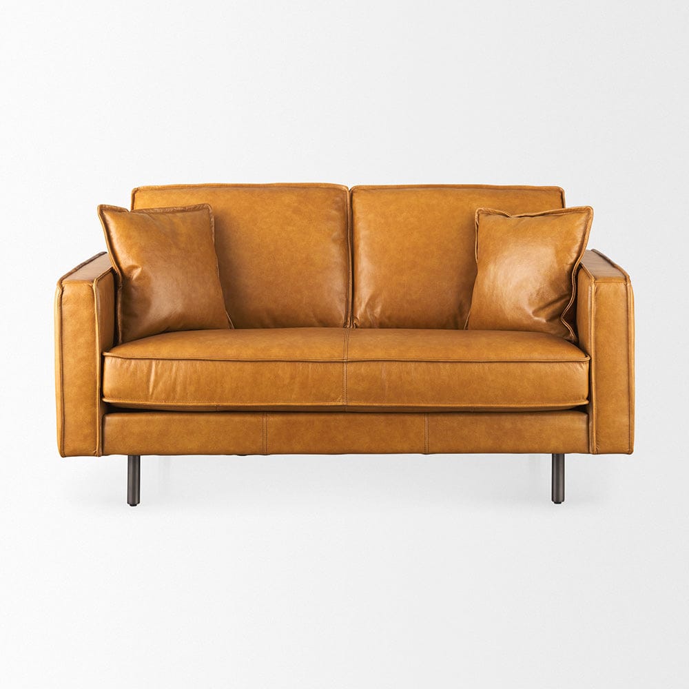 Mercana - D'Arcy 65.0L x 37.0W x 34.0H Tan Leather Love Seat - 69643 view 2