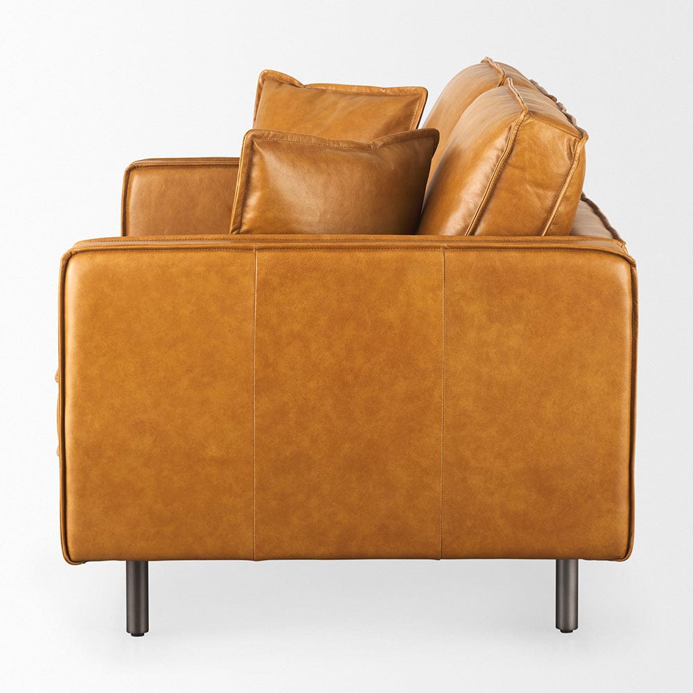 Mercana - D'Arcy 65.0L x 37.0W x 34.0H Tan Leather Love Seat - 69643 view 3