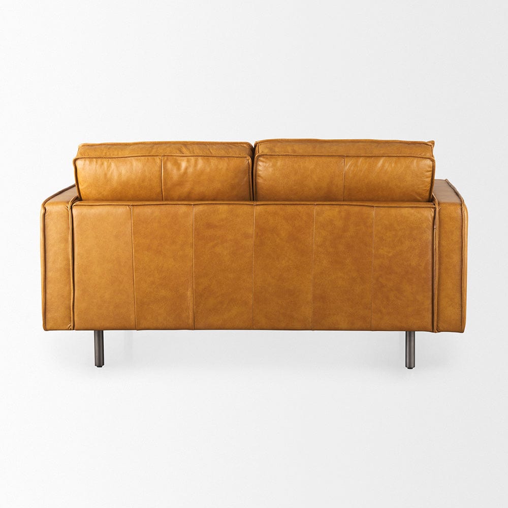 Mercana - D'Arcy 65.0L x 37.0W x 34.0H Tan Leather Love Seat - 69643 view 4