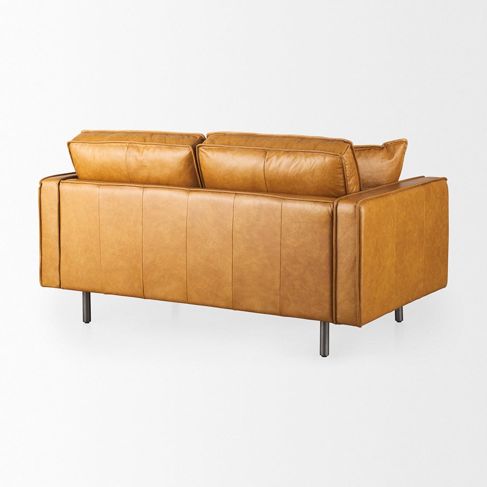 Mercana - D'Arcy 65.0L x 37.0W x 34.0H Tan Leather Love Seat - 69643 view 5