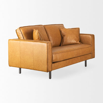 Mercana - D'Arcy 65.0L x 37.0W x 34.0H Tan Leather Love Seat - 69643 view 6