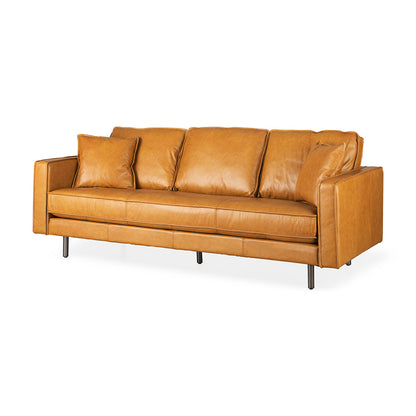 Mercana - D'Arcy 88.0L x 37.0W x 34.0H Tan Leather Sofa - 69642 view 1