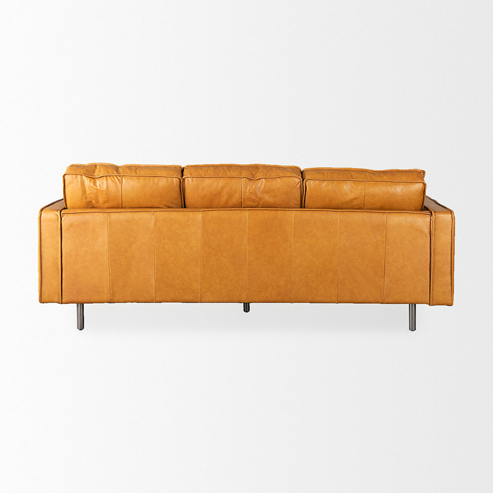 Mercana - D'Arcy 88.0L x 37.0W x 34.0H Tan Leather Sofa - 69642 view 3