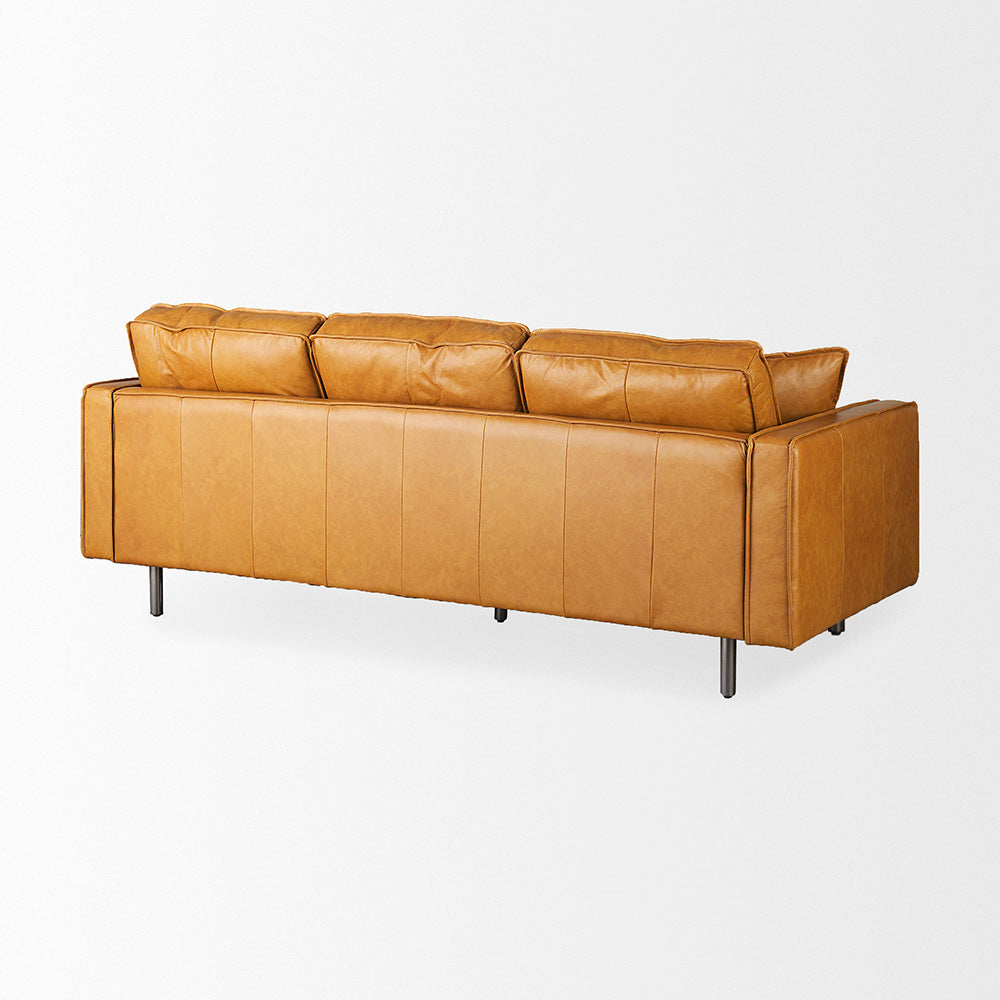 Mercana - D'Arcy 88.0L x 37.0W x 34.0H Tan Leather Sofa - 69642 view 4