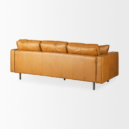 Mercana - D'Arcy 88.0L x 37.0W x 34.0H Tan Leather Sofa - 69642 view 4