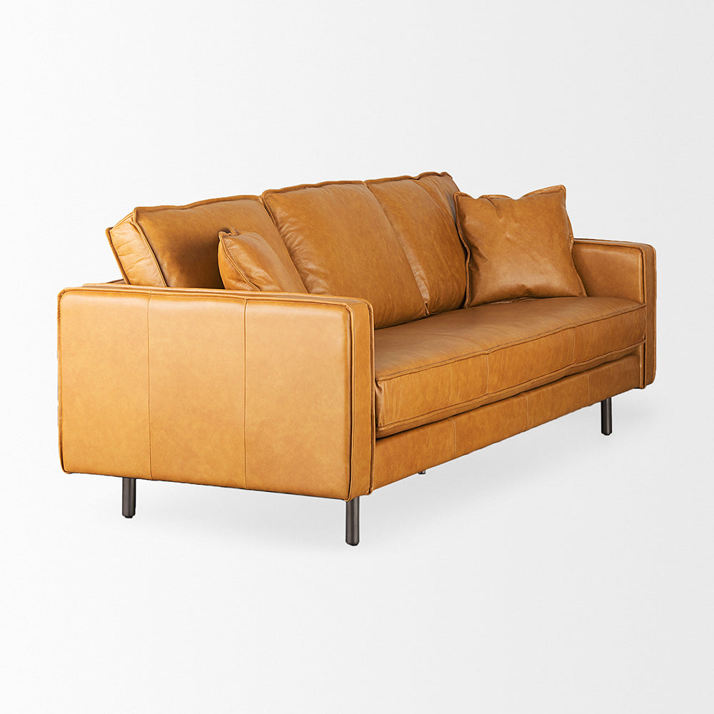 Mercana - D'Arcy 88.0L x 37.0W x 34.0H Tan Leather Sofa - 69642 view 5