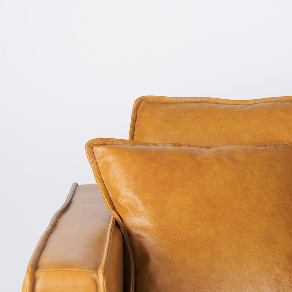 Mercana - D'Arcy 88.0L x 37.0W x 34.0H Tan Leather Sofa - 69642 view 6