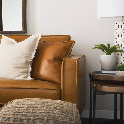 Mercana - D'Arcy 88.0L x 37.0W x 34.0H Tan Leather Sofa - 69642 view 13