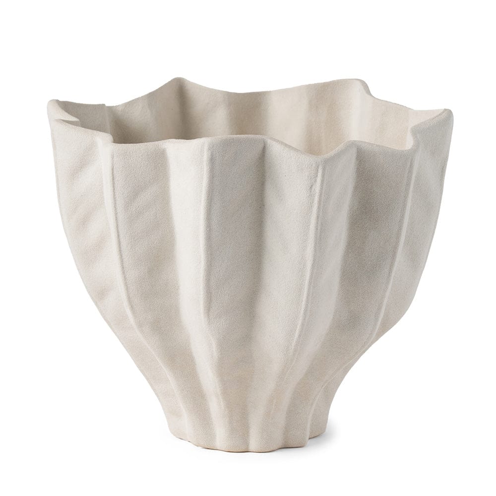 Mercana - Daria Textured White Sculptural Ceramic Bowl - 70968 view 1