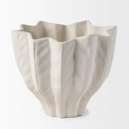 Mercana - Daria Textured White Sculptural Ceramic Bowl - 70968 view 2