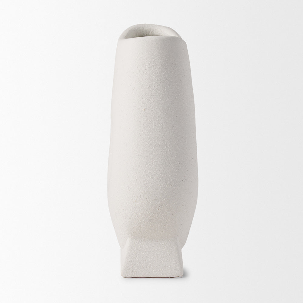 Mercana - Darian Tall Textured Matte White Ceramic Vase - 70964 view 3