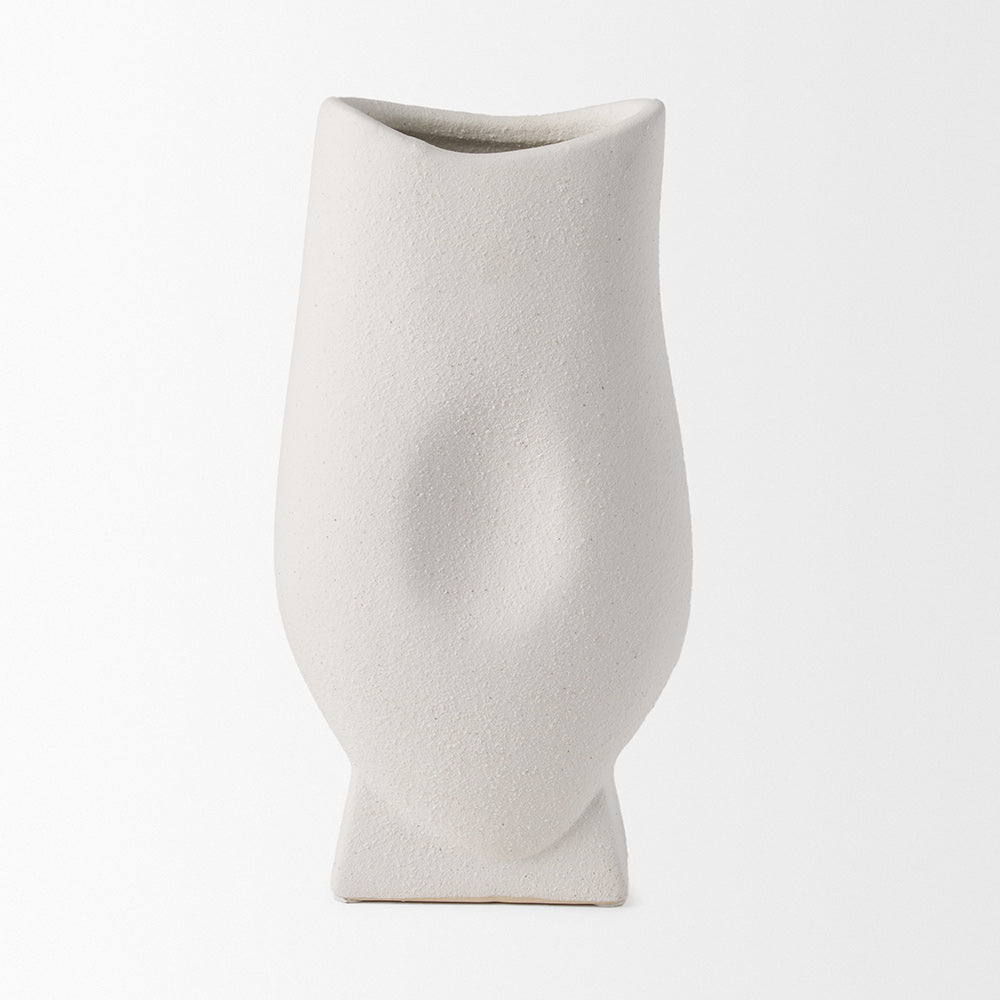 Mercana - Darian Tall Textured Matte White Ceramic Vase - 70964 view 4