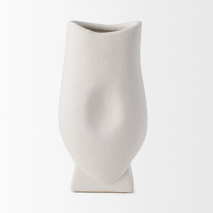 Mercana - Darian Tall Textured Matte White Ceramic Vase - 70964 view 4