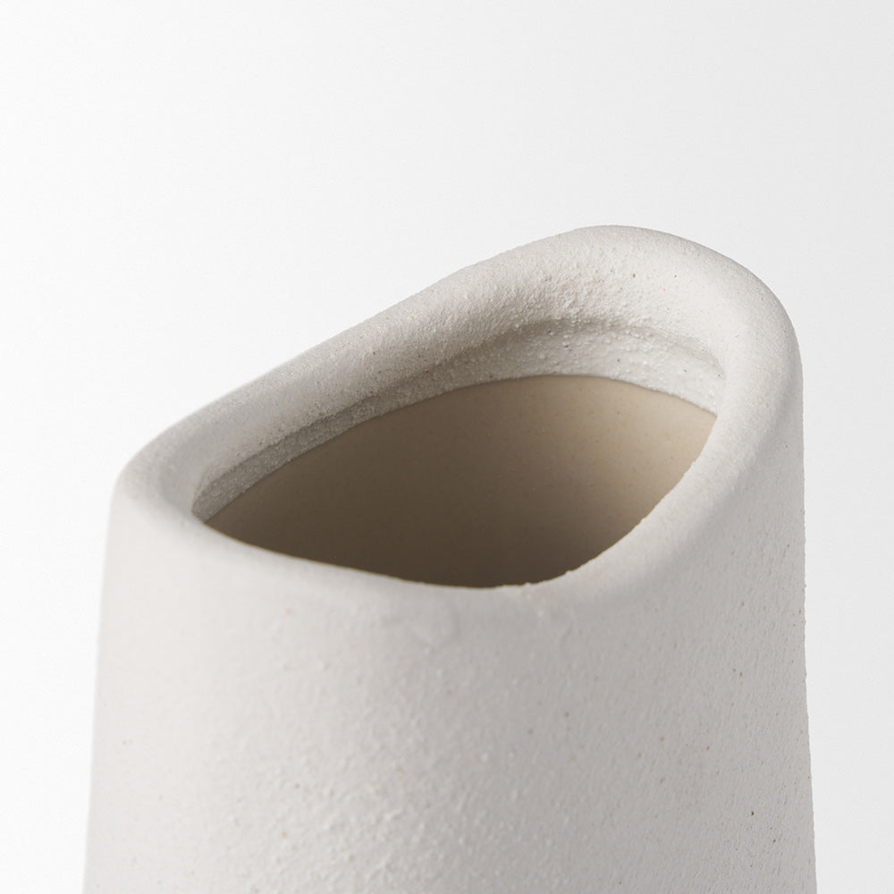 Mercana - Darian Tall Textured Matte White Ceramic Vase - 70964 view 6