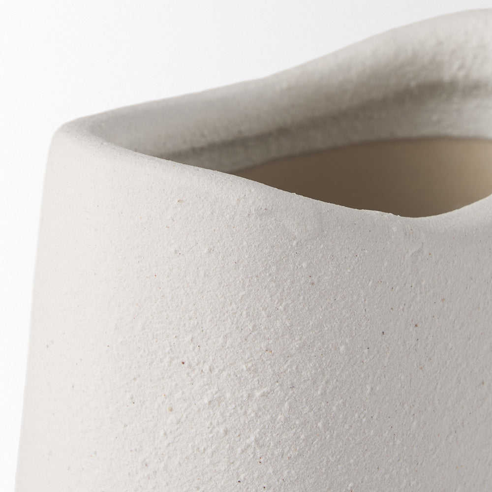 Mercana - Darian Tall Textured Matte White Ceramic Vase - 70964 view 7
