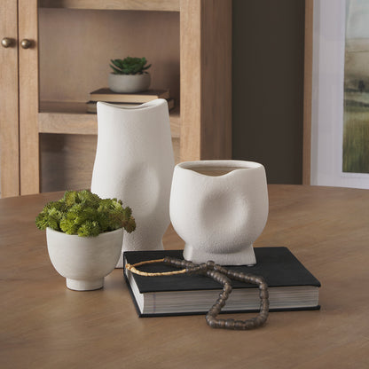 Mercana - Darian Tall Textured Matte White Ceramic Vase - 70964 view 9