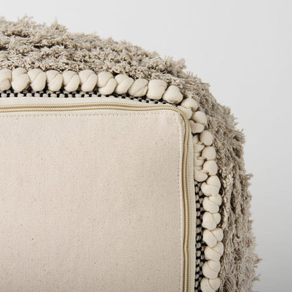 Mercana - Darika 16.0L x 16.0W x 16.0H Black/White/Gray Cotton Pouf - 69515_CLOSEOUT view 9