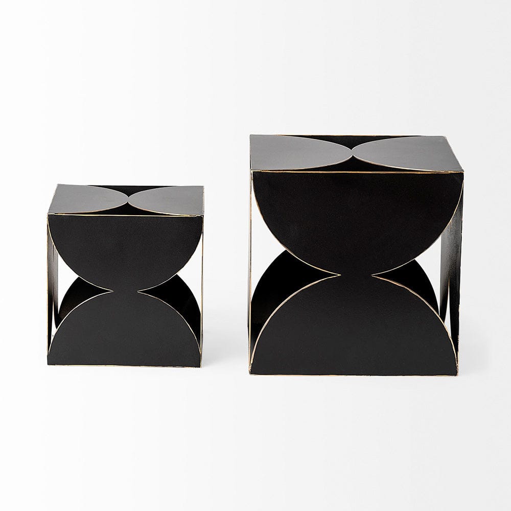 Mercana - Darren Large 8L x 8W Black Metal Decorative Cube - 68803_CLOSEOUT view 2
