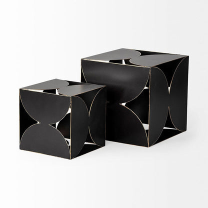 Mercana - Darren Large 8L x 8W Black Metal Decorative Cube - 68803_CLOSEOUT view 3