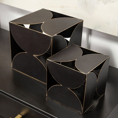 Mercana - Darren Large 8L x 8W Black Metal Decorative Cube - 68803_CLOSEOUT view 5