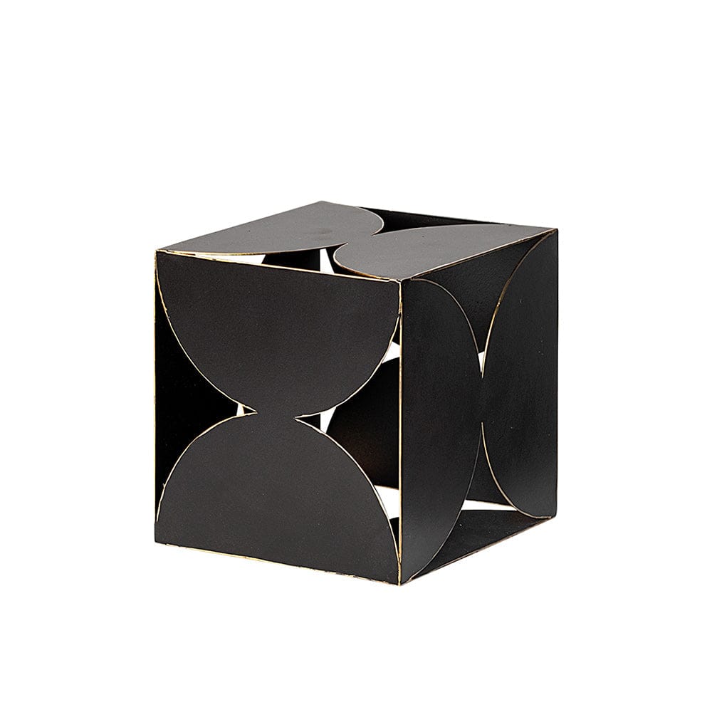Mercana - Darren Small 6L x 6W Black Metal Decorative Cube - 68802_CLOSEOUT view 1
